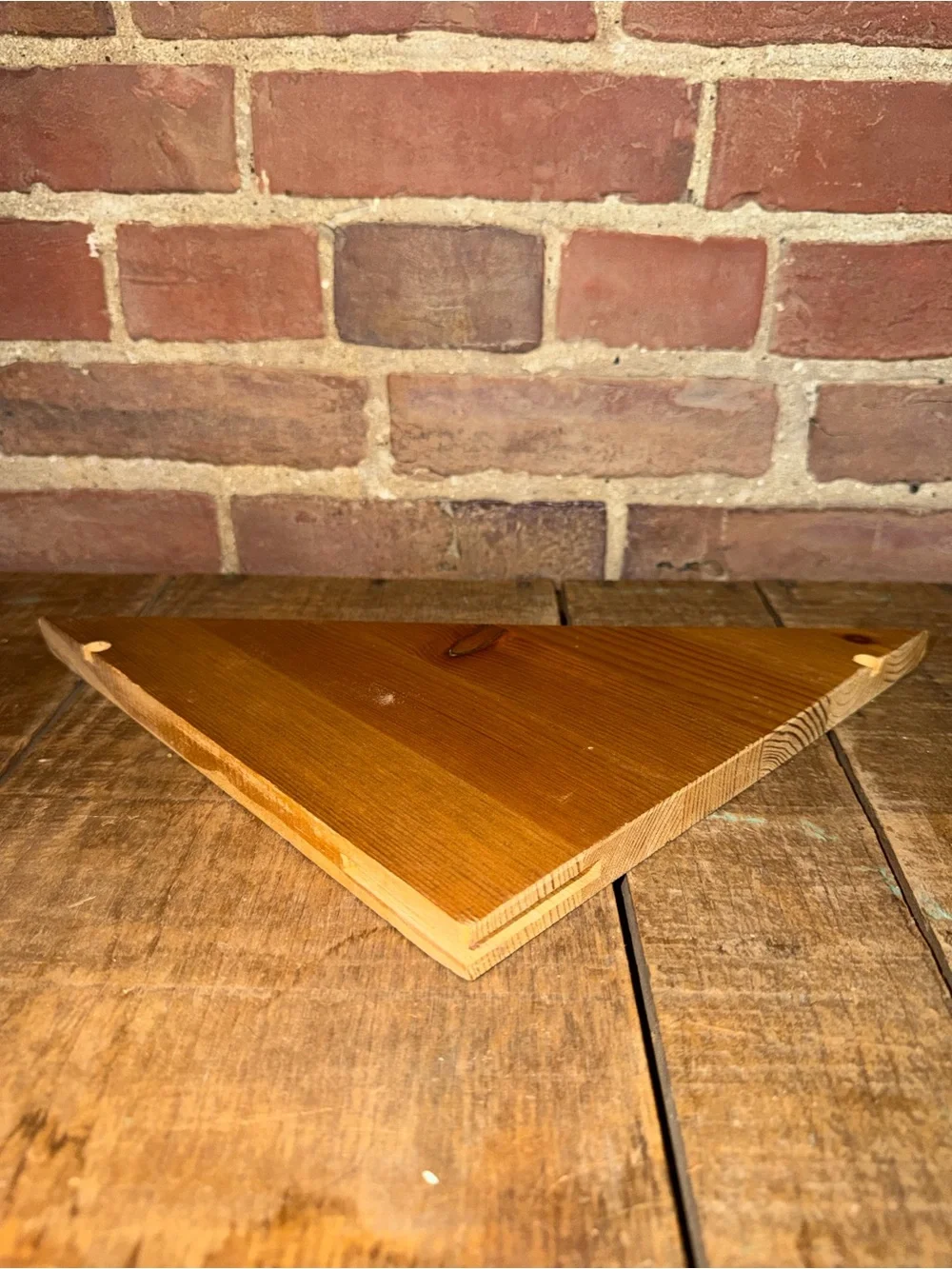 Corner Wall Display Shelf Natural Brown Adjustable Peg Shelves Rustic Farmhouse